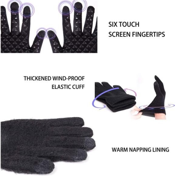 TRENDOUX Winter Gloves for Men Women - Upgraded Touch Screen Cold Weather - Picture 3 of 6